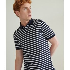 Front Row Striped Jersey Polo Shirt